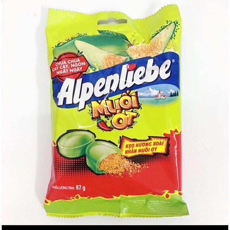 Kẹo xoài non muối ớt Alpenliebe bịch nhỏ 87g khoảng 30 viên tại VADA