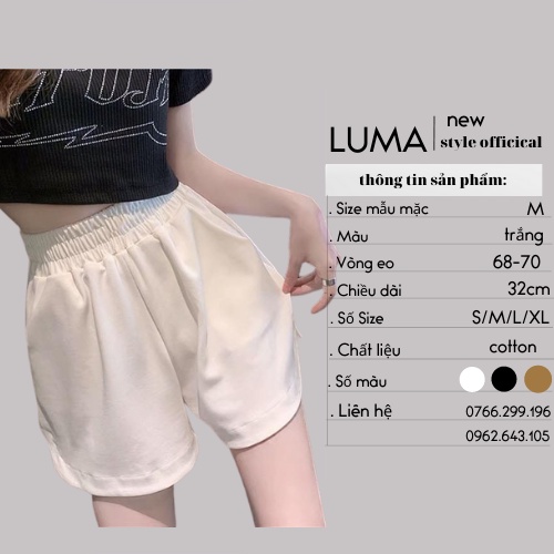 Quần Short nữ quần đùi nữ thun cotton thoáng mát mặc ở nhà đi dạo LUMA 040