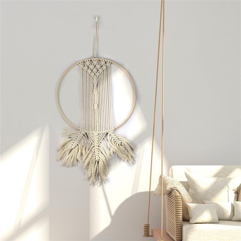 Set 2 Khung Tre Tròn Bằng Gỗ Tre Thêu Tranh Chữ Thập Thủ Công Tre Treo Tường