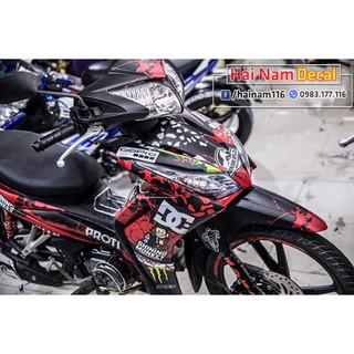 Tem Trùm Wave RSX 110 Đen Đỏ Shining Monkey