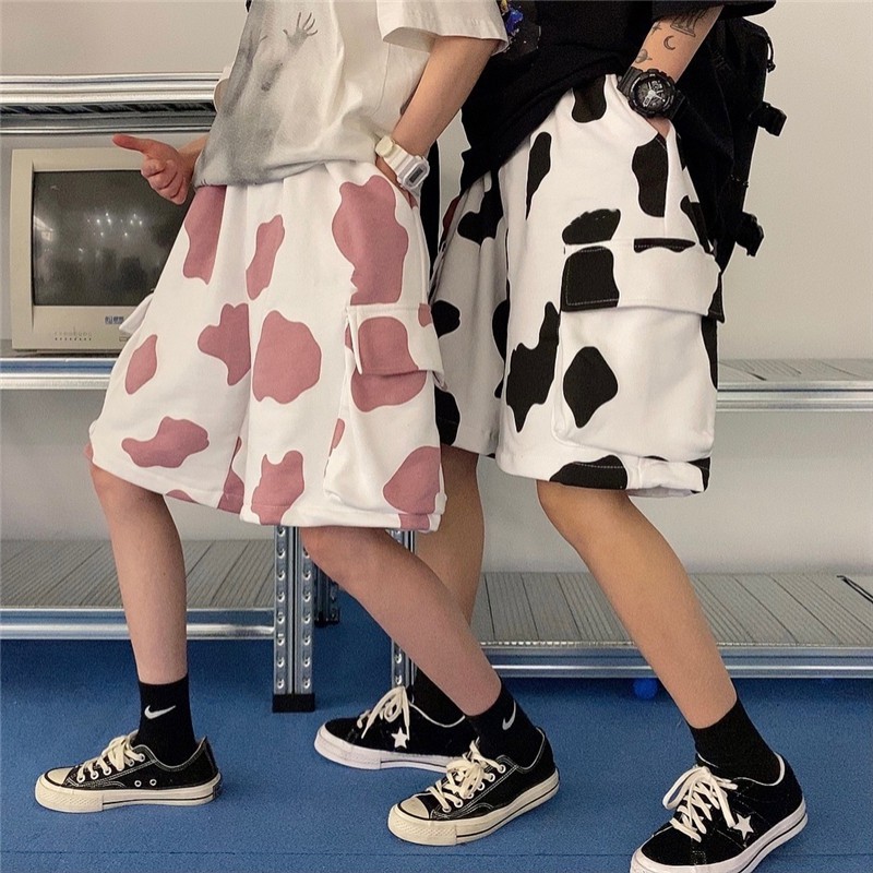 Quần Shorts Túi Hộp Họa Tiết Bò Sữa Hot Hit - Ảnh Thật - Titto Closet