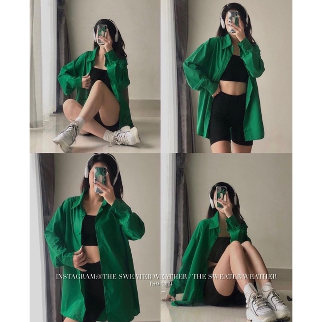 [New]ÁO SƠMI THÔ NẾN COLOR BLOCK DÀI TAY HOTTREND