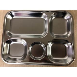 Khay cơm inox 5 ngăn, khay chia cơm 5 ô