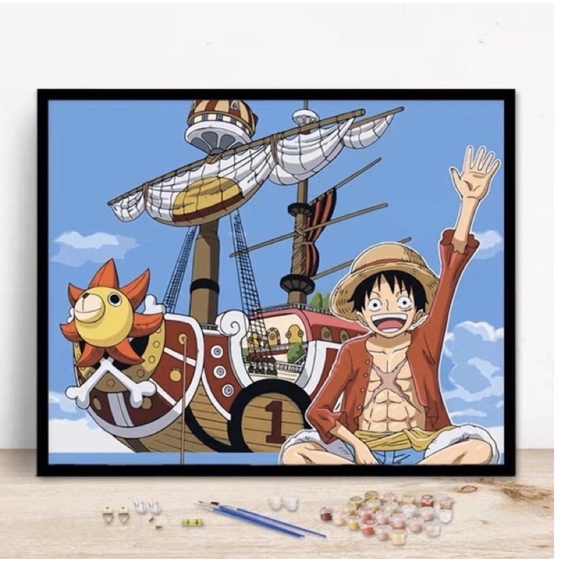 Tranh Sơn Dầu Số Hoá Tự Tô Hình Đảo Hải Tặc One Piece