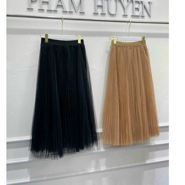 Chân váy lưới xòe cạp chun, Chân váy dáng dài CV905 - Dài 73cm - NhiNhiShop