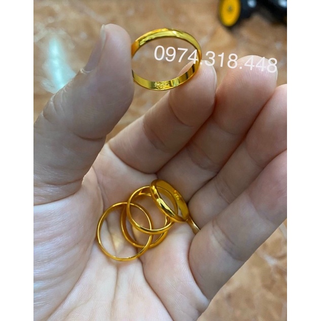 Nhẫn trơn 5 phân dát vàng 18 dát vàng 24 nhẫn có in 9999