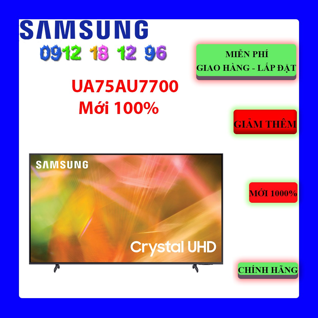 [Mã ELHAMS5 giảm 6% đơn 300K] UA75AU7700 _ Smart Tivi Samsung Crystal 4K 75 inch UA75AU7700KXXV - 75AU7700