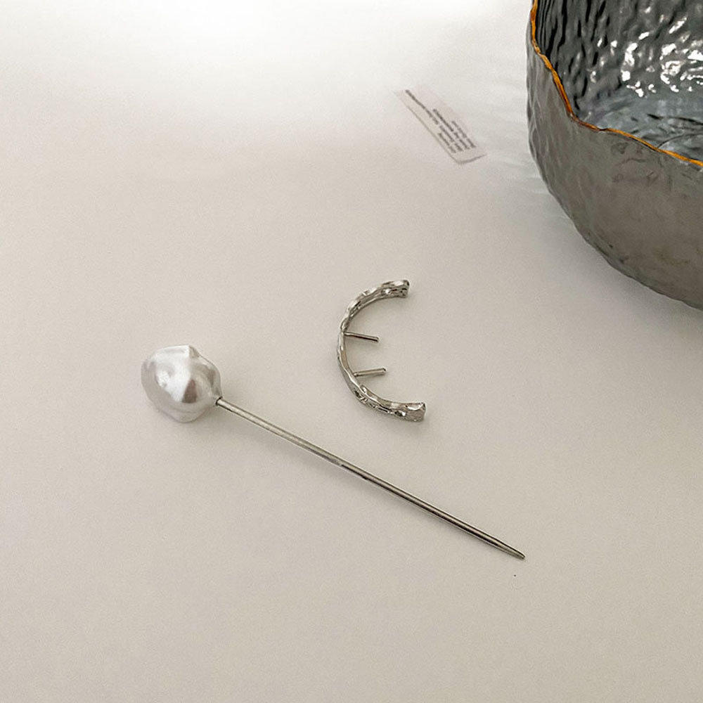 Trâm cài tóc bằng kim loại đính ngọc trai nhân tạo phong cách vintage cho nữ