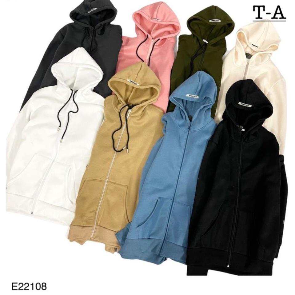 [Ảnh Thật] Áo khoác nỉ bông có mũ Essential 5 màu siêu hot hit_Áo khoác nỉ bông nam nữ