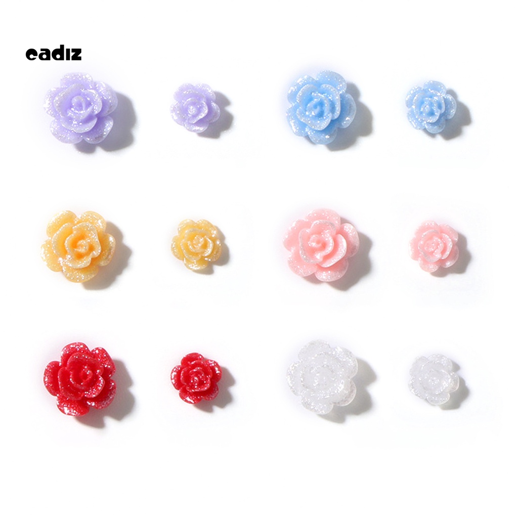 [Hàng mới về] Set bông hoa trắng trang trí móng lấp lánh hiệu ứng 3d không phai cho nữ