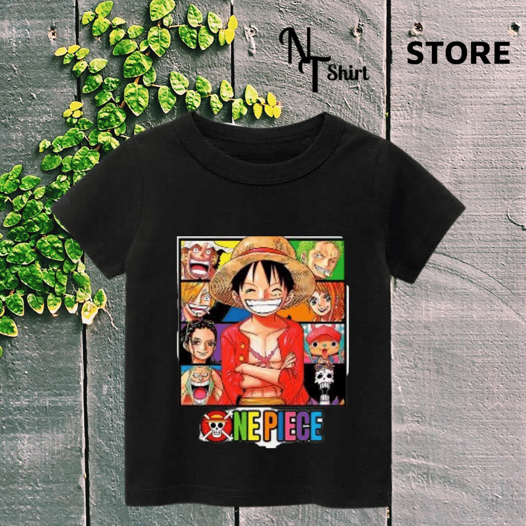 Áo thun bé trai in hình Chibi LUFFY  One Piece Đảo Hải Tặc, Áo cotton mặc mát thoải mái NTShirt
