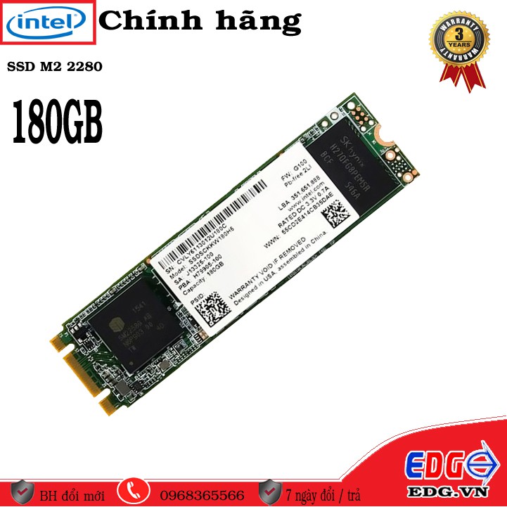 Ổ cứng SSD M2 2280 Intel 180gb hàng nhập khẩu bảo hành 36 tháng