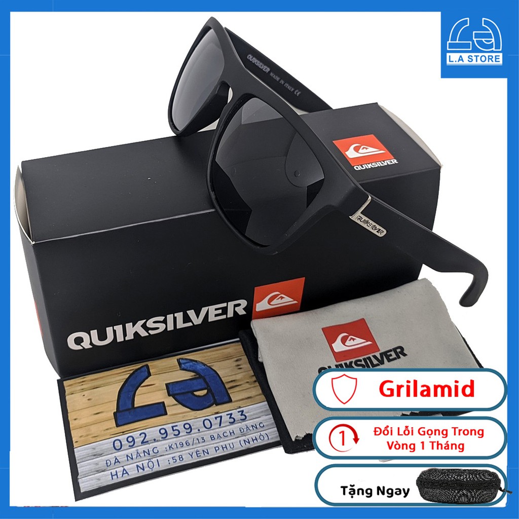 Kính Mát Nam Nữ QuikSilver The Ferris Đen Full , Dáng Vuông Dễ Đeo , Chống Nắng Cực Tốt - L.A Store