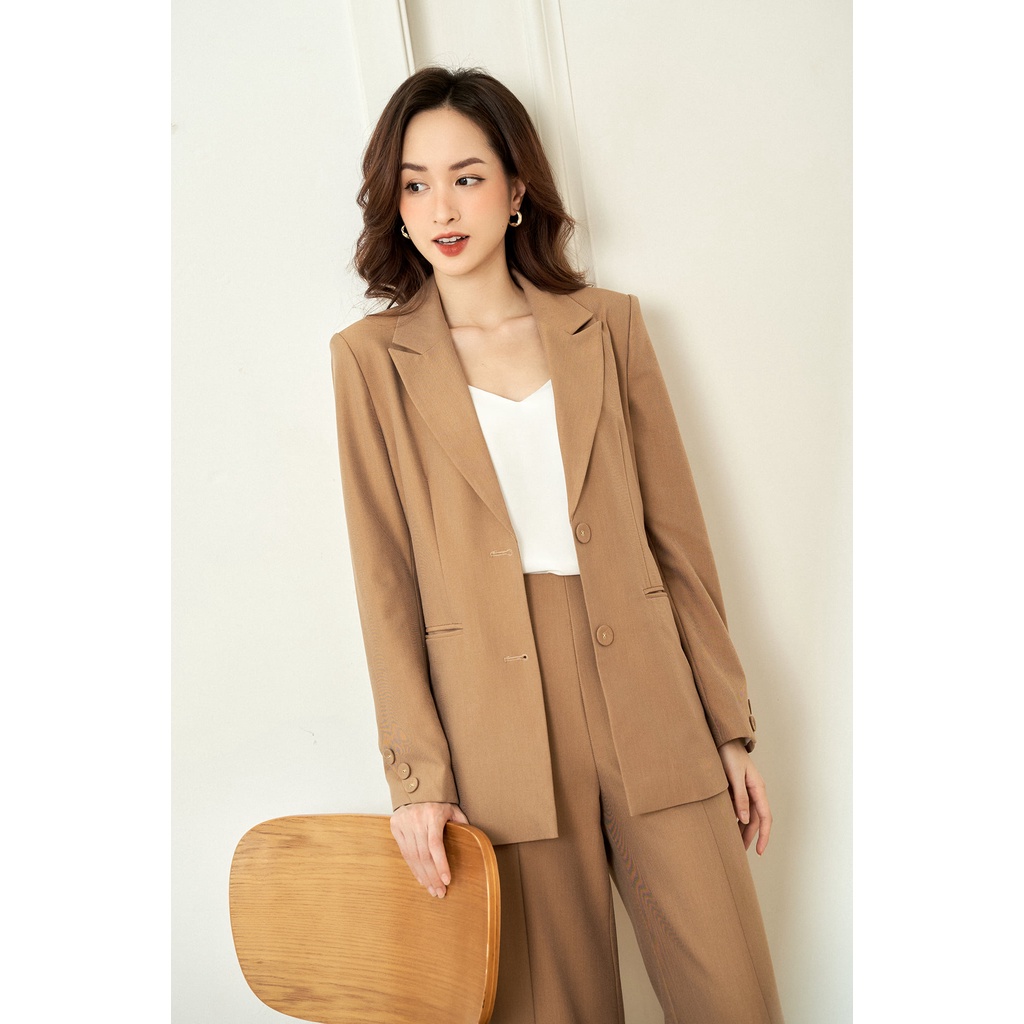 Áo vest cổ ve tay xẻ chéo đính khuy bọc TIINSTORE ADK234 | BigBuy360 - bigbuy360.vn