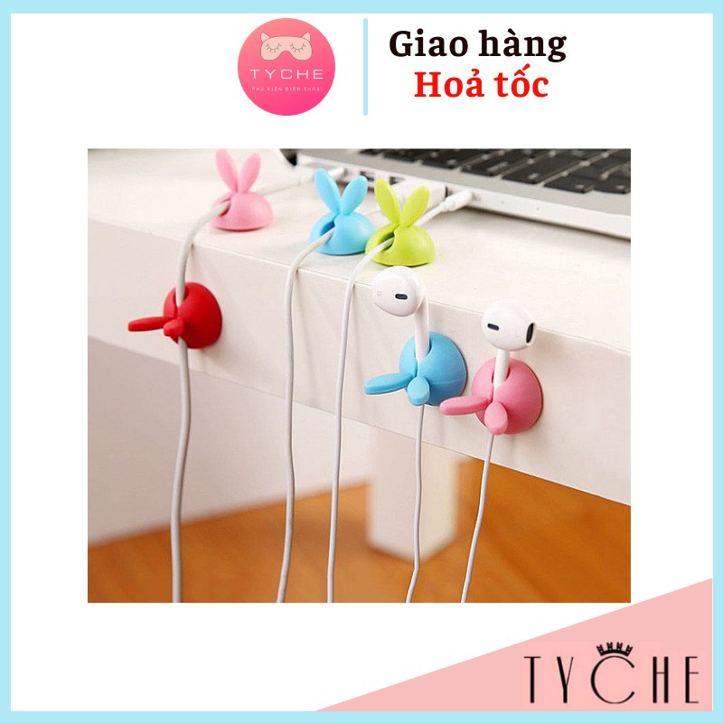 Nút Thỏ Cao Su Silicon Giữ Cáp Và Tai Nghe Cố Định
