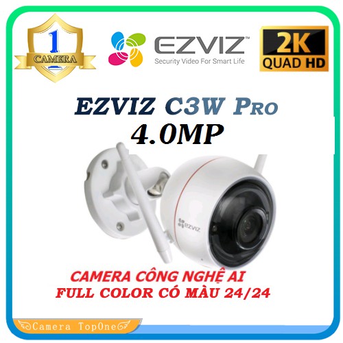 Camera EZVIZ C3W Pro Phân giải cao 4Mpx 2K, CÓ MÀU BAN ĐÊM + AI THÔNG MINH + CÒI HÚ BÁO ĐỘNG + ĐÈN CHỚP