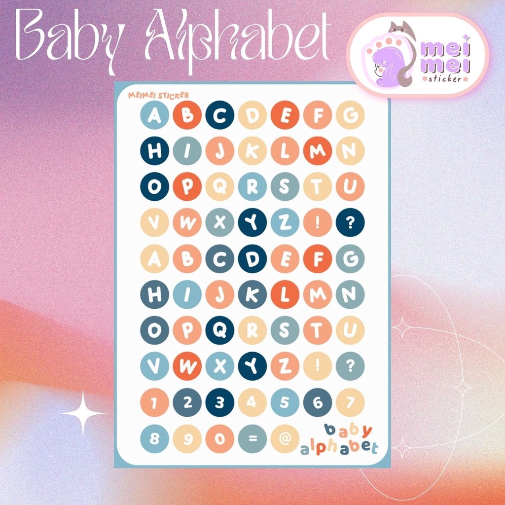 Baby Alphabet -  Sticker chống nước - Meimei Sticker