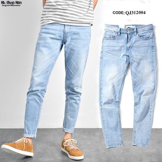 Quần jean nam xanh nhạt cao cấp hàng việt nam xuất khẩu, quần bò nam co giãn giặt không bay màu