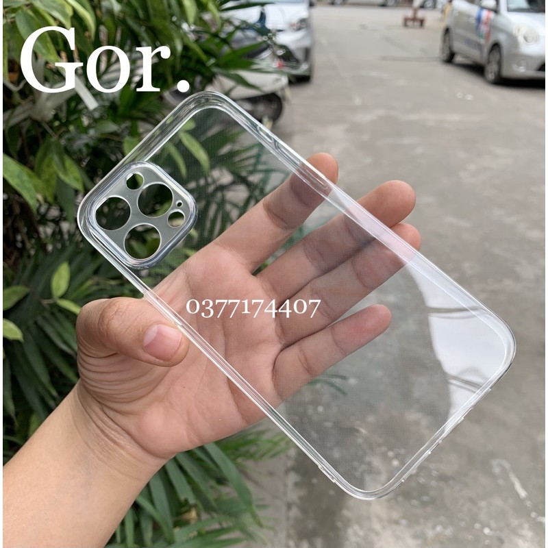 Ốp lưng dẻo GOR TPU cho iPhone 13 Pro Max, 12 Mini, 12 Pro Max, 11, 11 Pro Max, Xs Max XR, SE 7 trong suốt bảo vệ camera