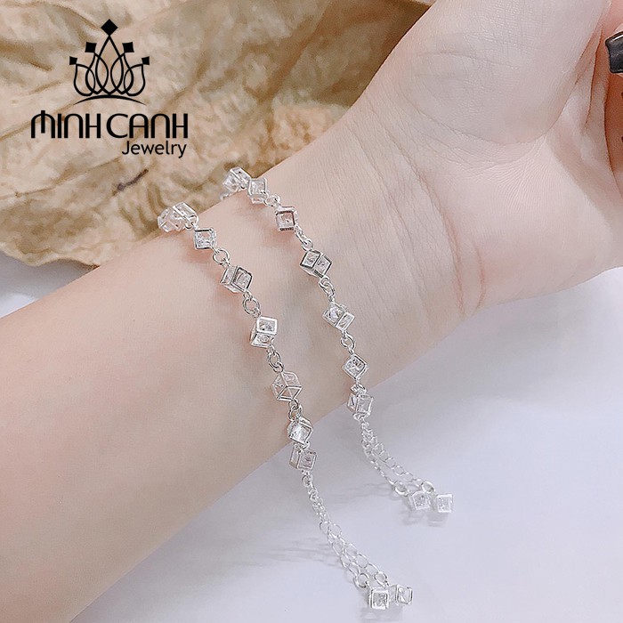 Lắc Tay Bạc Nữ Hình Chuỗi Lập Phương - Minh Canh Jewelry