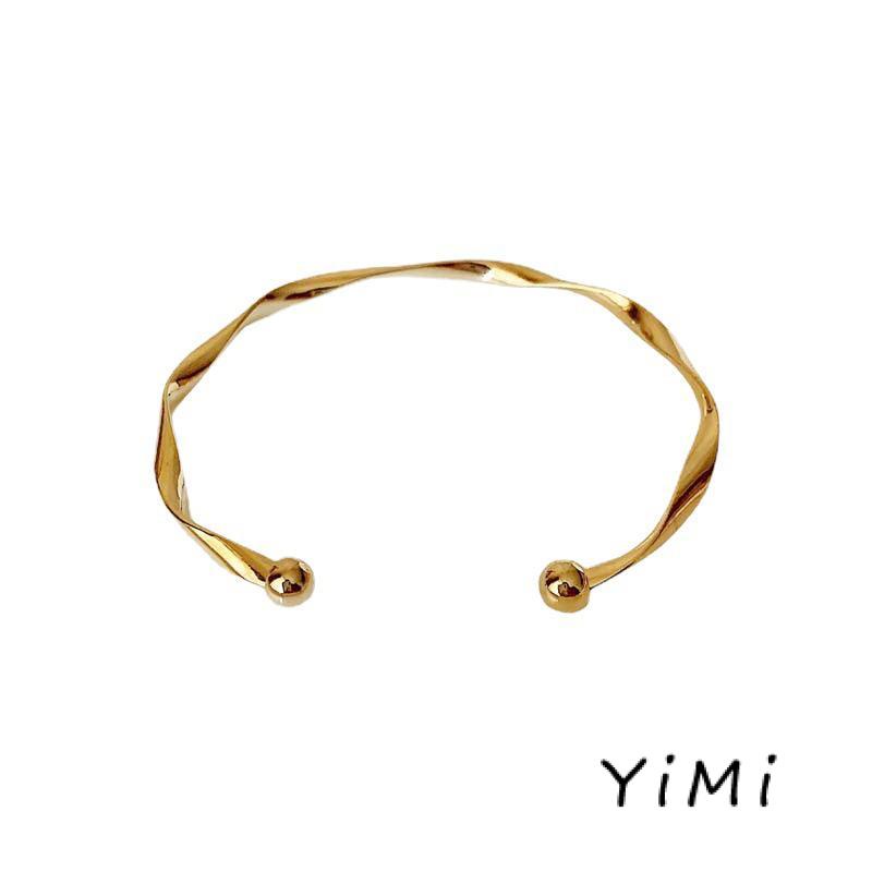 Vòng đeo tay dạng mở hình sóng màu trơn đơn giản