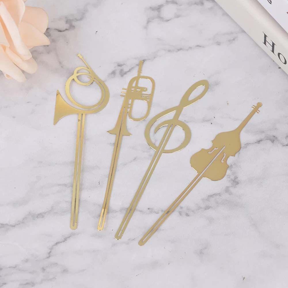 PATRICIA Kẹp Giấy Kim Loại Đánh Dấu Trang Sách Hình Nhạc Cụ