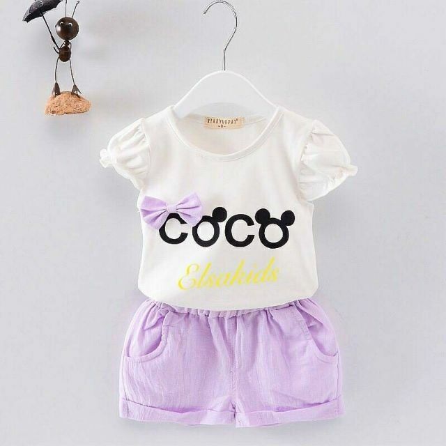 Bộ coco, cốc nơ xinh cho bé gái