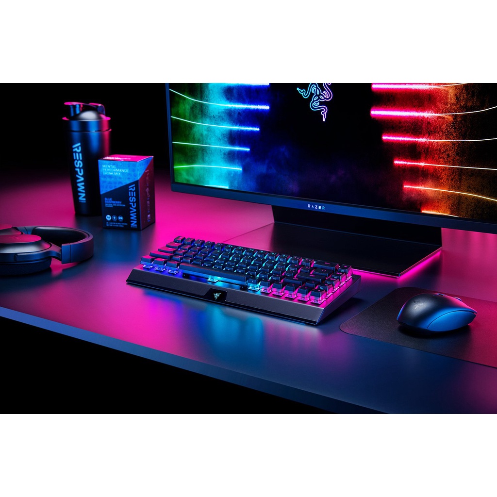 Bàn phím Razer BlackWidow V3 Mini HyperSpeed-Phantom Pudding Edition-65% Wireless Mechanical
