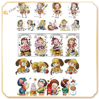 Bộ Dụng Cụ Thêu Tranh Chữ Thập 14ct Họa Tiết Hoạt Hình