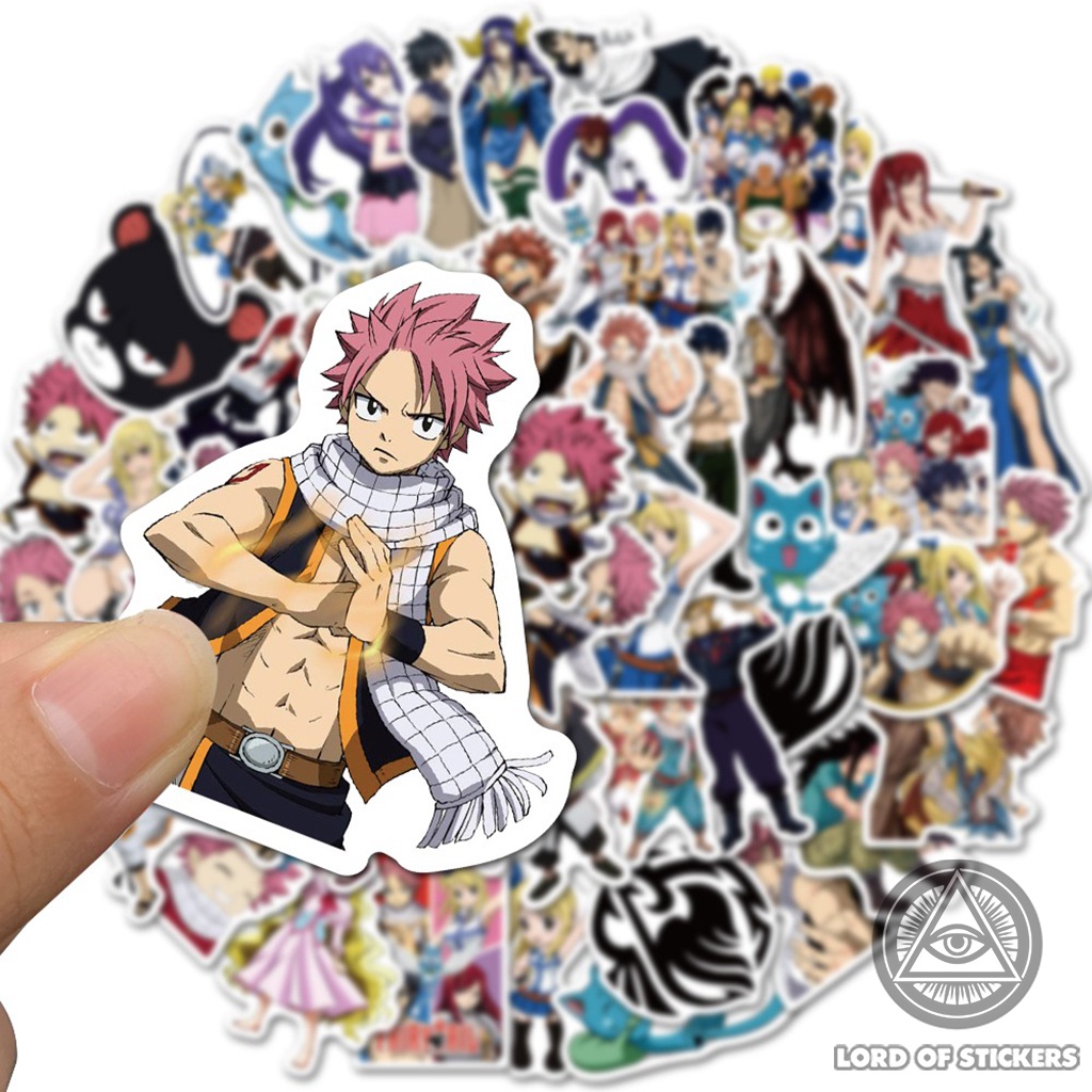 Set 50 Miếng Dán Hoạt Hình Fairy Tail Sticker Anime Manga Chống Thấm Nước Trang Trí Mũ Bảo Hiểm, Ván Trượt, Laptop, Sổ
