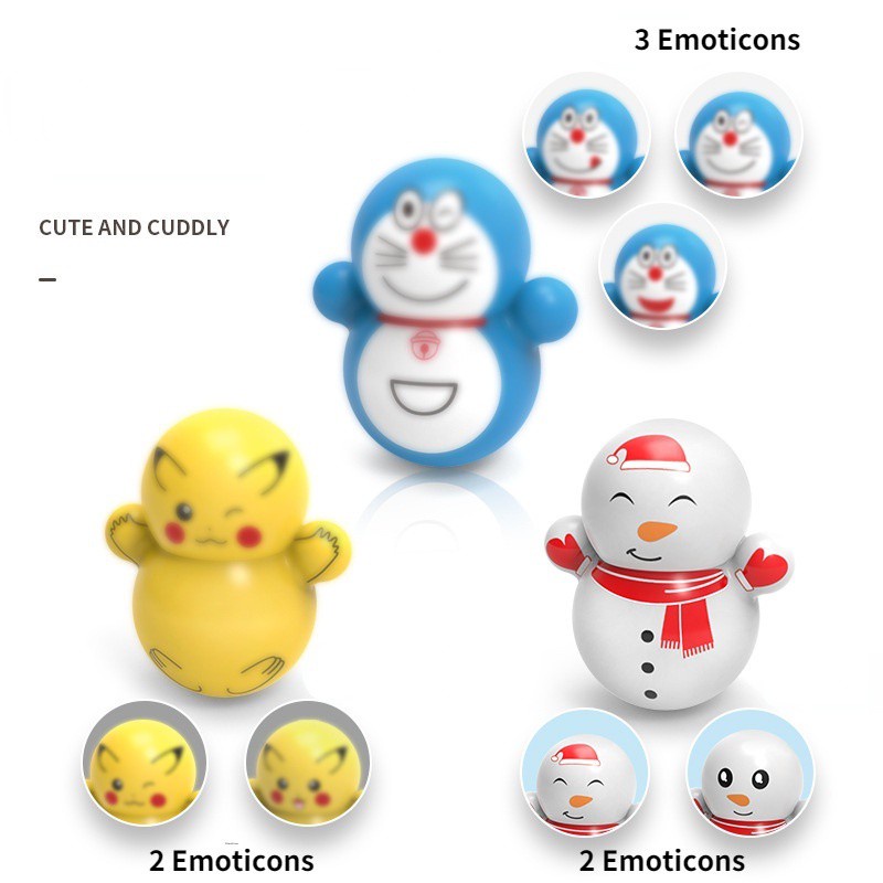 10 gói Lật Đật Đồ Chơi Hình Người Mập Hoạt Hình Màu Xanh Dương Mini Dành Cho Trẻ Em