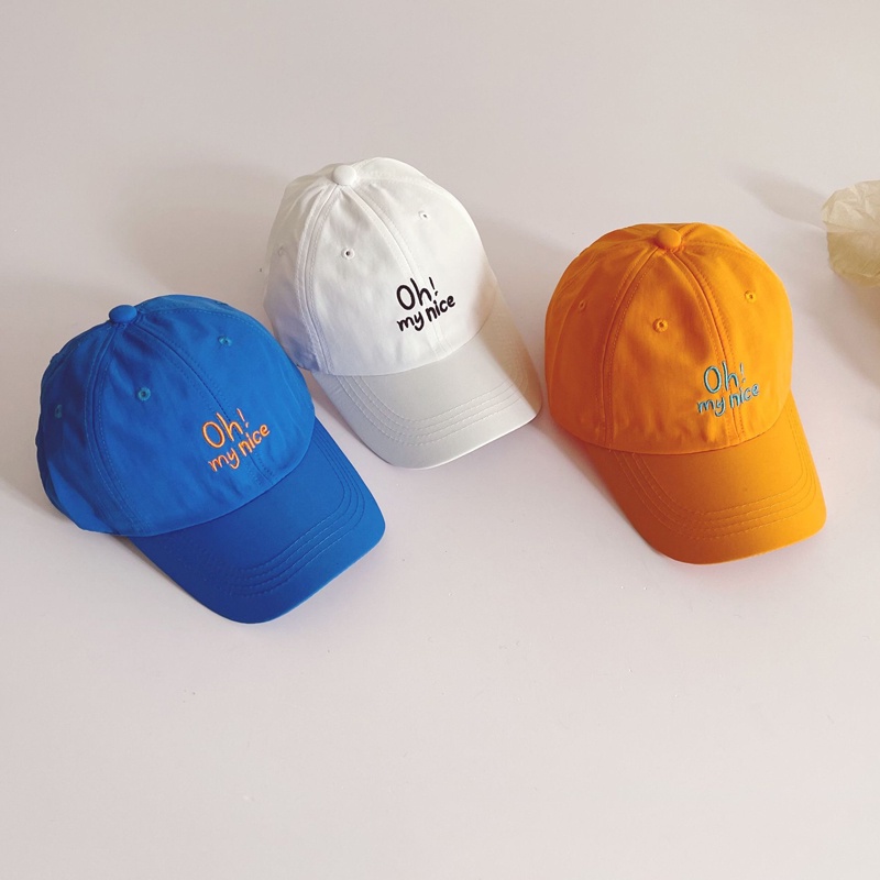 Mũ Lưỡi Trai Chống Nắng Nhanh Khô Màu Trơn Thêu Chữ Thời Trang Mùa Hè Cho Bé