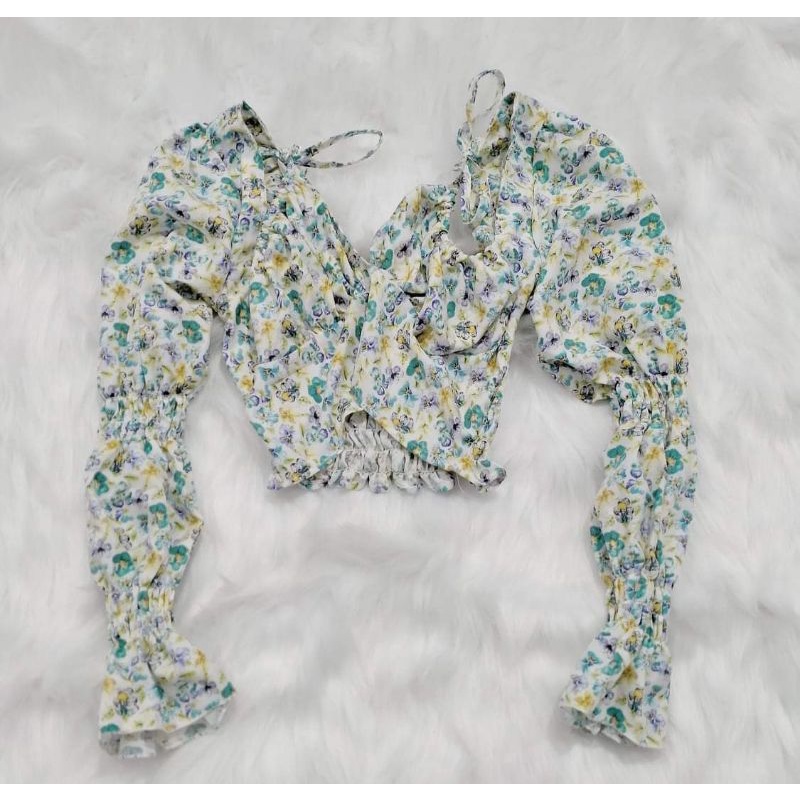 Áo hoa nhí tay dài nữ from croptop siêu xịn xò , có thể mặc đc nhiều kiểu khác nhau