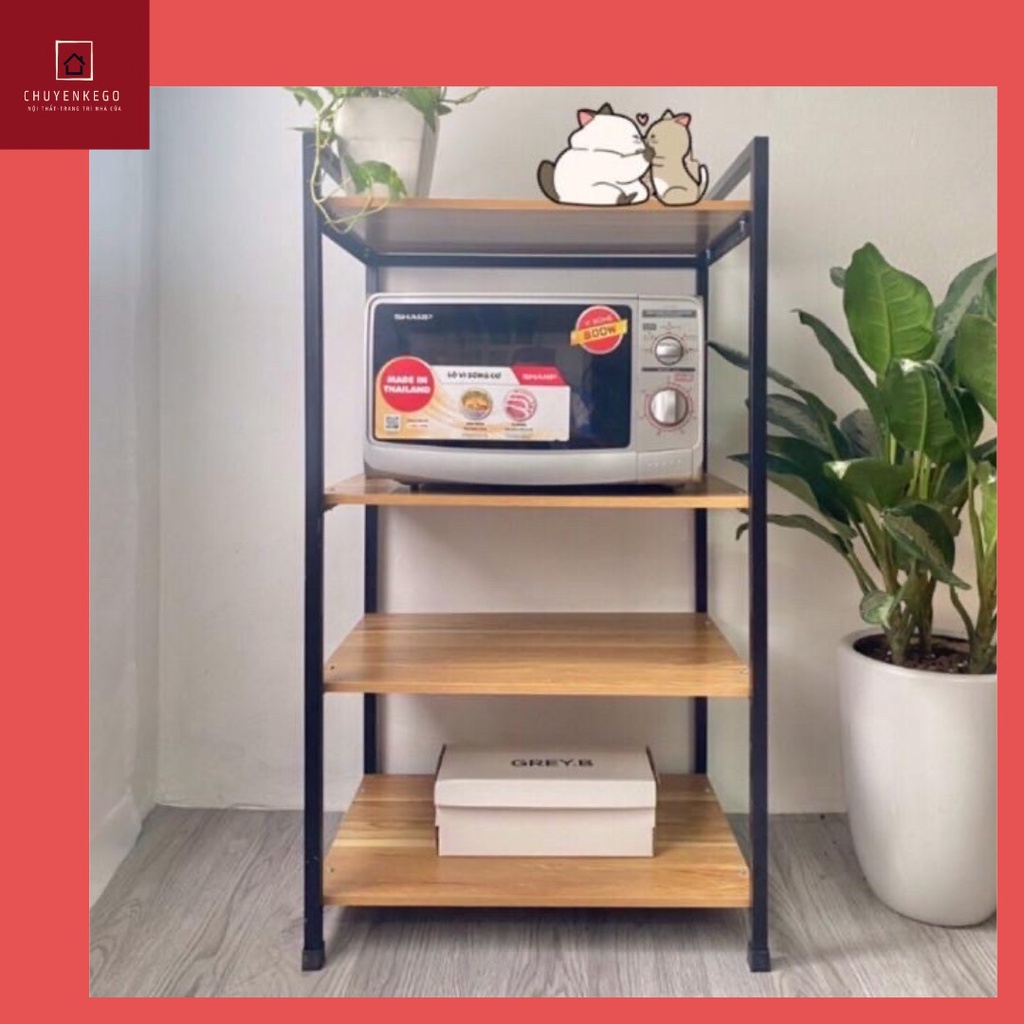💥sale sốc 💥Kệ Lò Vi Sóng 4 Tầng Gỗ MDF Chất Lượng Cao 30x60
