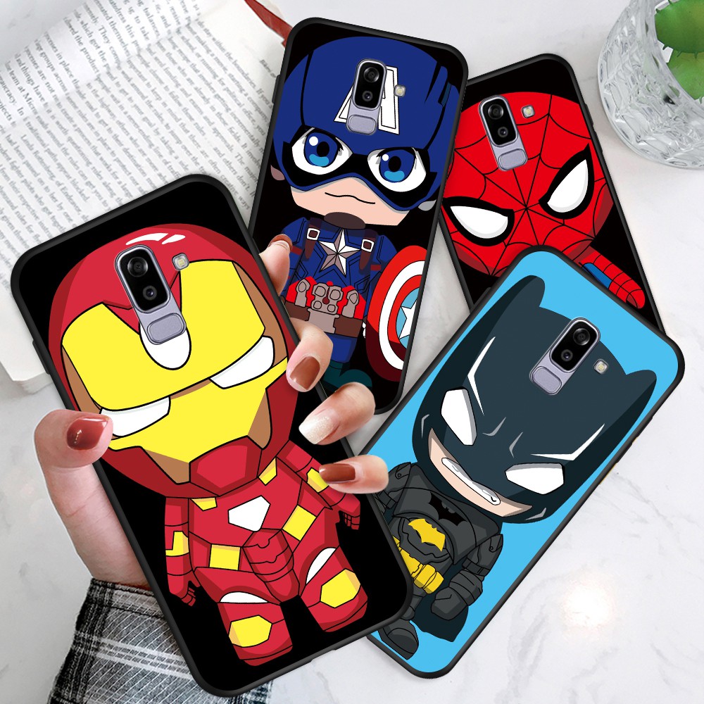 For Samsung Galaxy J4 Pro J2 Prime 2018 Plus J3 2017 2016 2015 J4+ Core J330 J410 Cartoon Marvel Soft TPU Phone Case Ironman Cover Captain America Phone Cases Batman Spider Man Casing