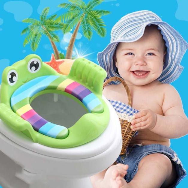 Bệ lót thu nhỏ bồn cầu hình ngộ nghĩnh có tay vịn cho bé - Đồ chơi cho trẻ em Tọ tọ toys