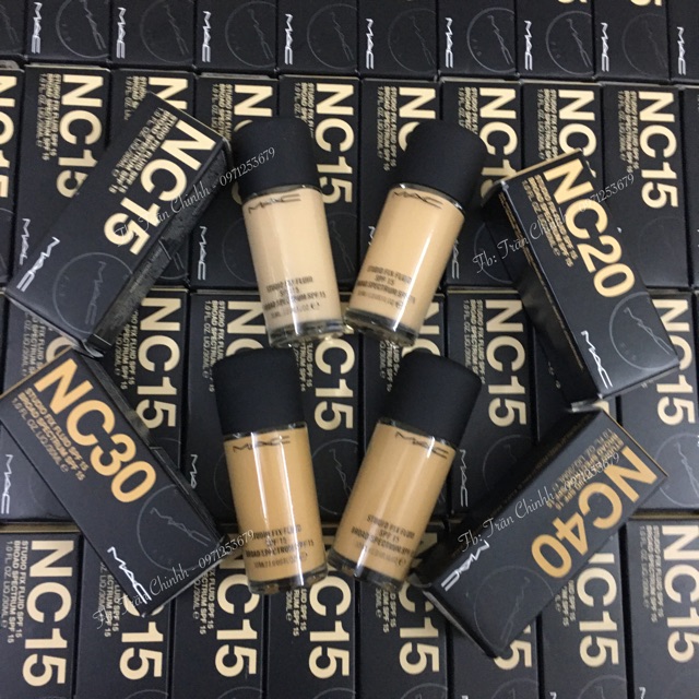 Kem nền MAC FIX FLUID FOUNDATION tone NW10, NC15, NC20, NC25 che phủ cao, kiềm dầu tốt