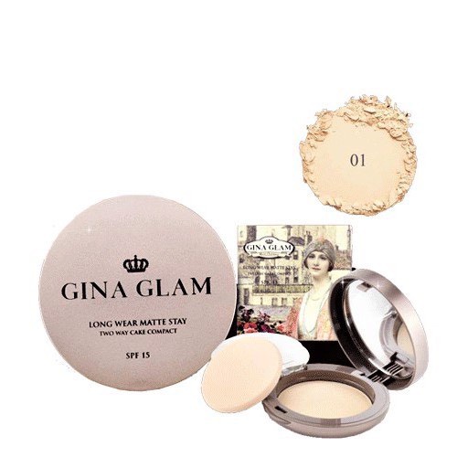 Phấn phủ GINA GLAM 11g Long Wear Matte Stay SPF15