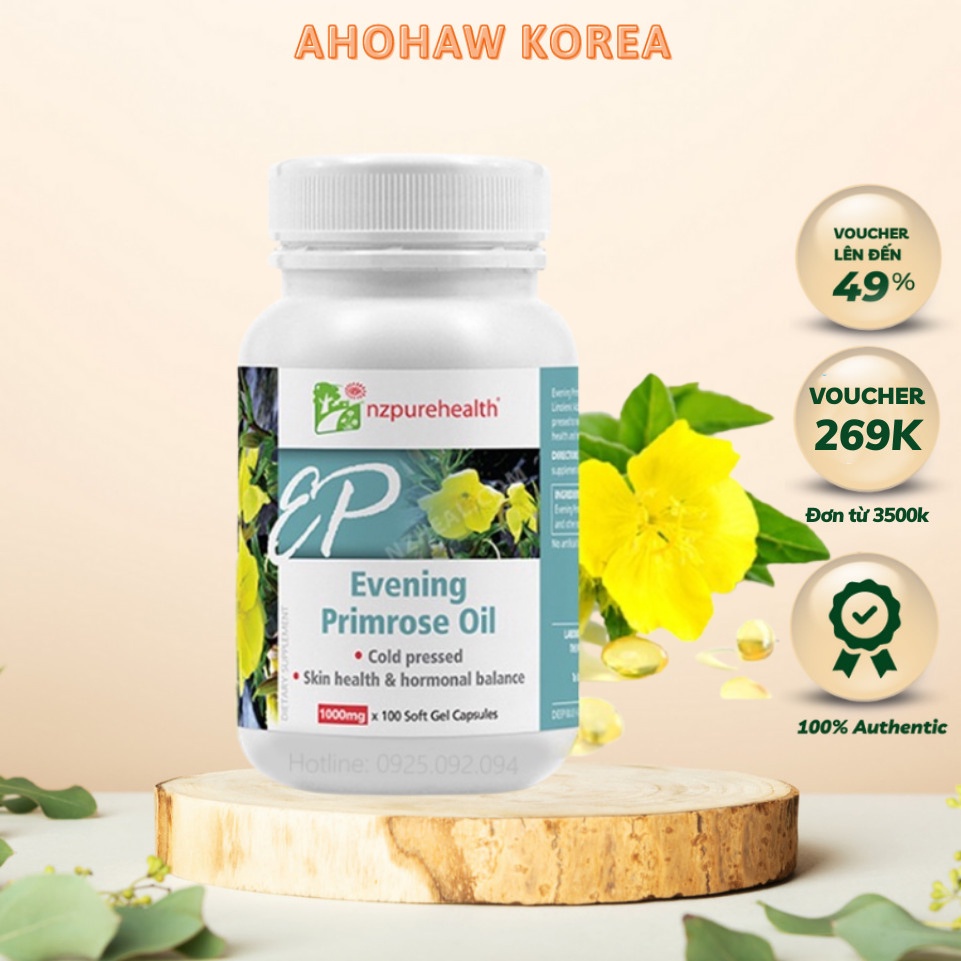 Viên Uống Tinh Dầu Hoa Anh Thảo NzPurehealth Evening Primrose Oil 100 Viên