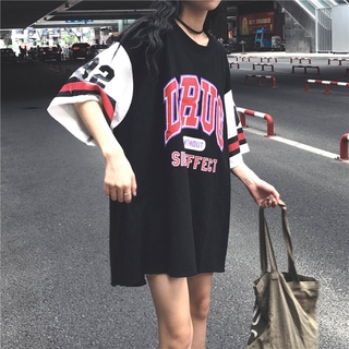 Áo Thun Bóng Chày Form Rộng Ngắn Tay Thời Trang Dành Cho Nữ