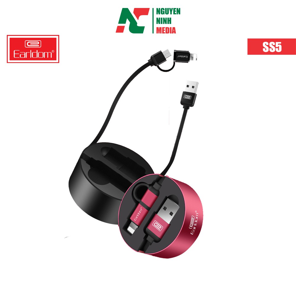 CÁP SẠC DÂY RÚT 2IN1 EARLDOM SS5