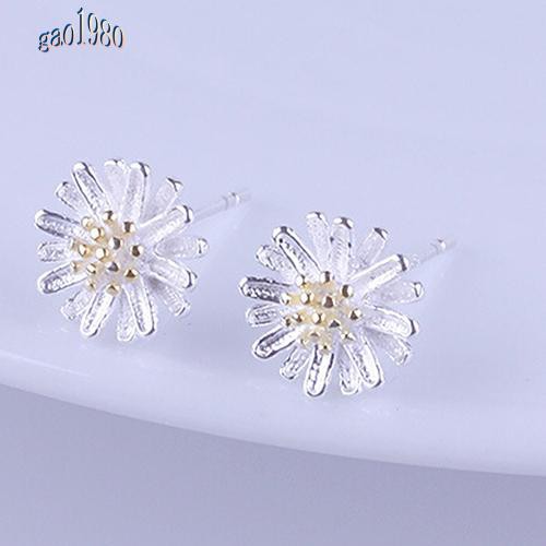 Bông Tai Mạ Bạc 925 Hình Hoa Hướng Dương Dễ Thương