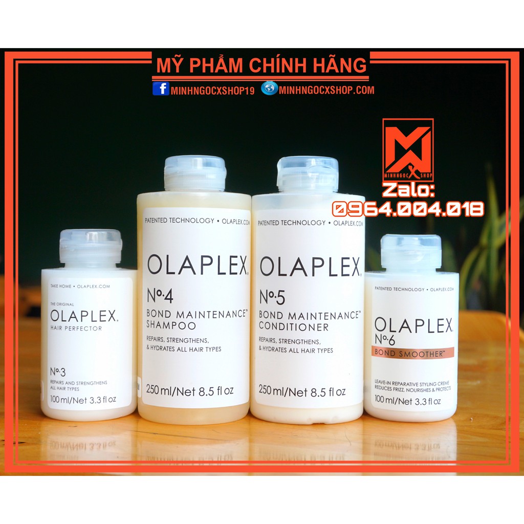 Bộ gội, xả, ủ, dưỡng chăm sóc phục hồi tóc chuyên nghiệp OLAPLEX chính hãng