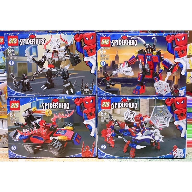BỘ L NGƯỜI NHỆN CHIẾN BINH SPIDERMAN NGƯỜI NHỆN ĐỎ VÀ ĐEN + quà