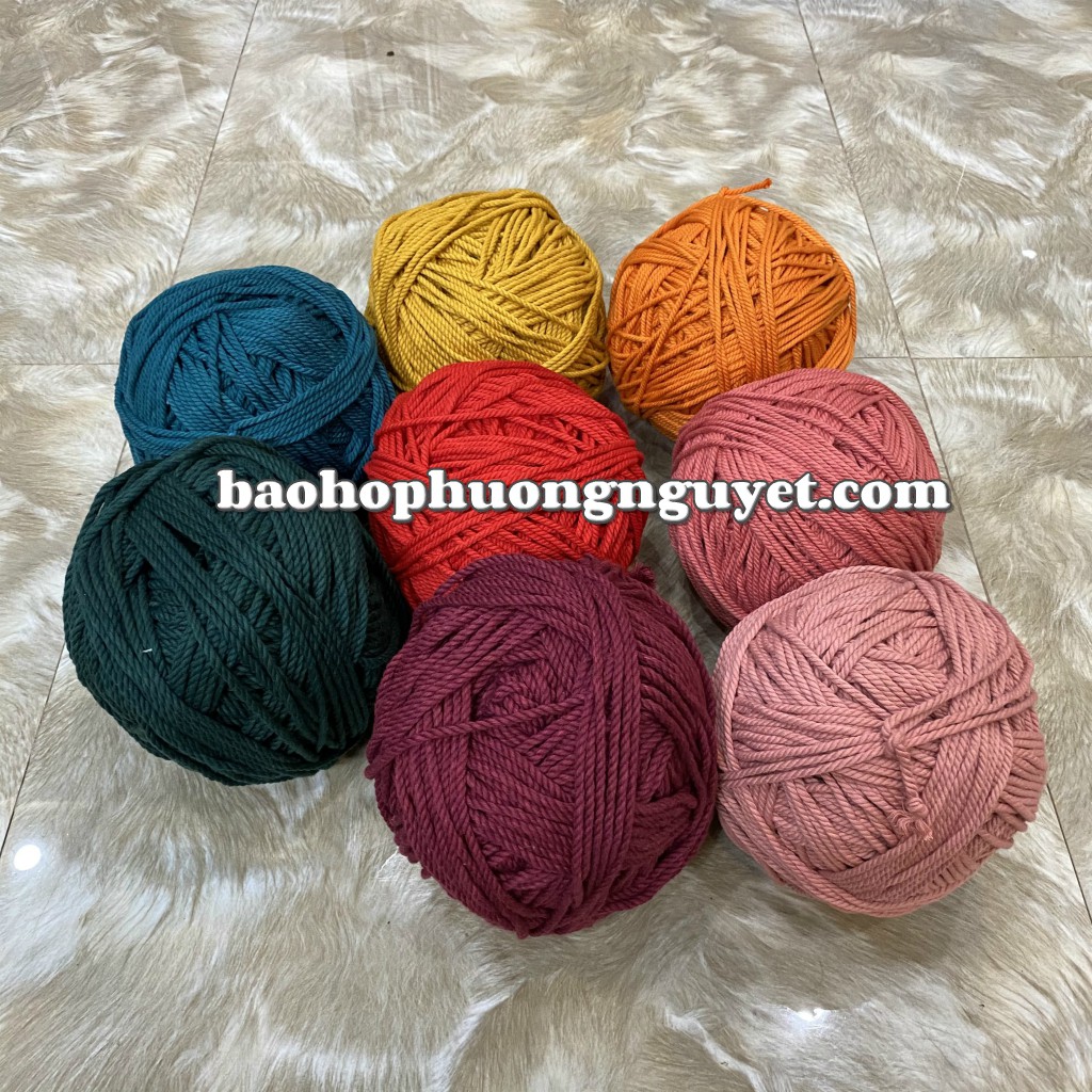 [Ảnh tự chụp] dây thừng se macrame cotton nhiều màu sắc