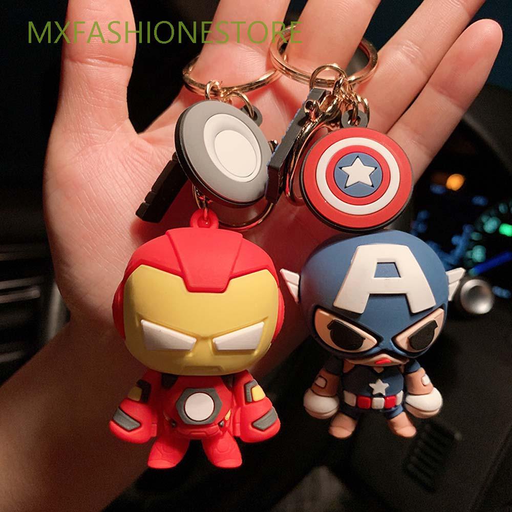 Móc chìa khóa họa tiết hoạt hình Avengers Captain America Spiderman Marvel dành cho trẻ em