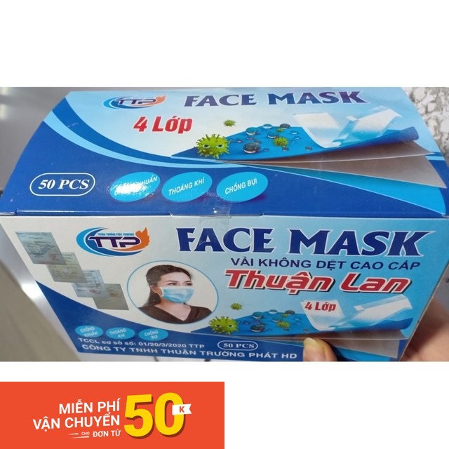 Hộp 50 khẩu trang y tế có nẹp mũi | BigBuy360 - bigbuy360.vn