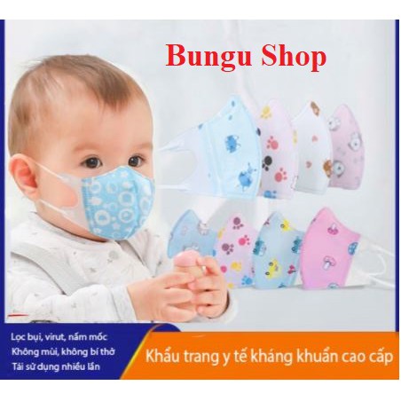 ⚡️FREESHIP⚡️ Khẩu trang y tế cho bé in hình 3D chống bụi kháng khuẩn xuất Nhật   Bungu Shop