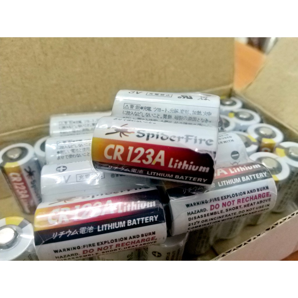 Pin CR123 / CR123A Spiderfire 3V cho máy ảnh phim, máy instax, máy đo khoảng cách ... CR16340