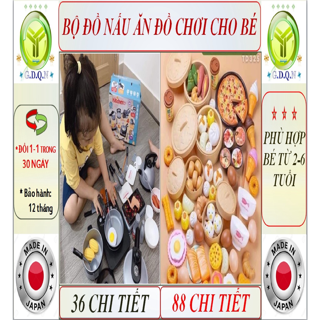 Bộ đồ chơi nấu ăn 36 món cho bé yêu, bộ nấu ăn đồ chơi cho bé 36 chi tiết, giống y thật